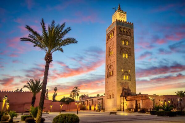 Koutobia Mosque in Marrakech during Morocco Desert Tour with Marrakech Journeys